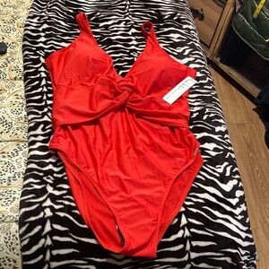 Stylish Red One-Piece Swimsuit